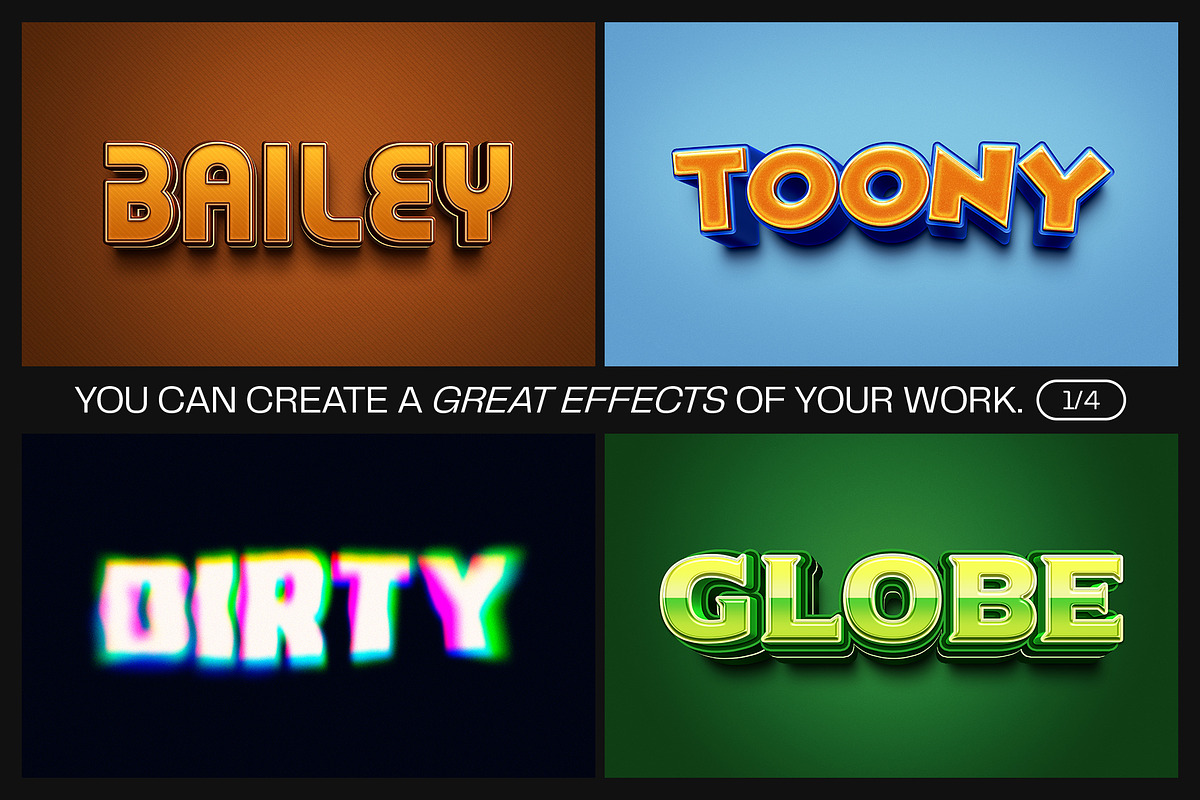 12 Text Effect Templates, a Layer Style Add-On by iDoodle Studio (Photo 3 of 6)