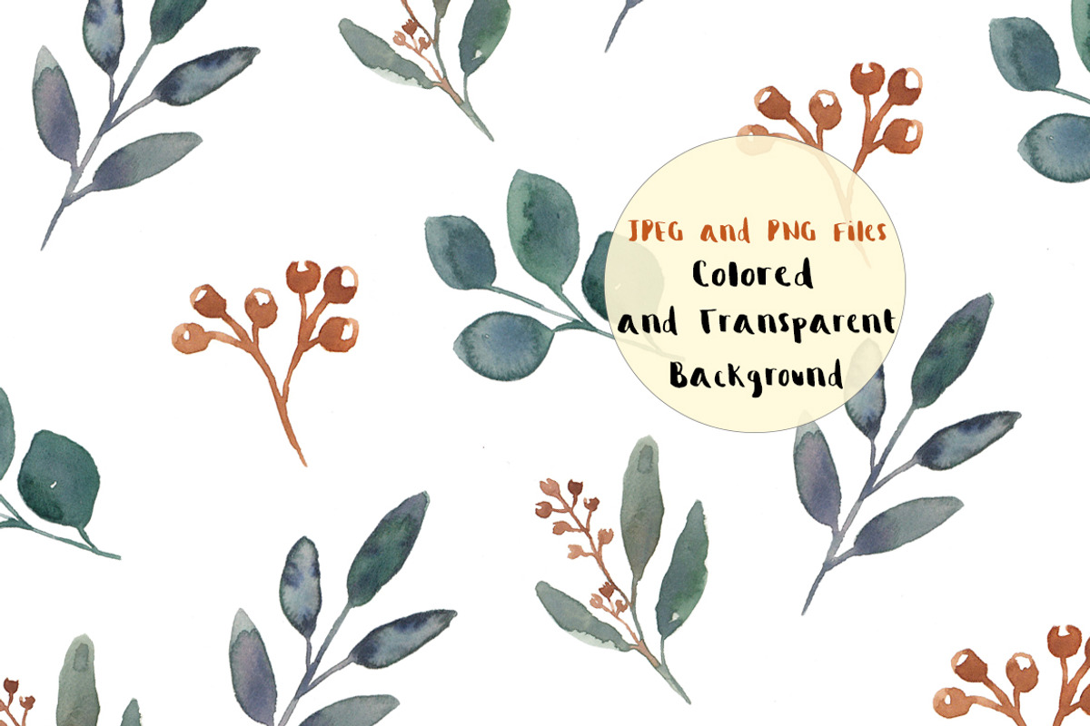 Watercolor Seamless Pattern Leaves, a Pattern Graphic by MaraquelaStudio (Photo 3 of 4)