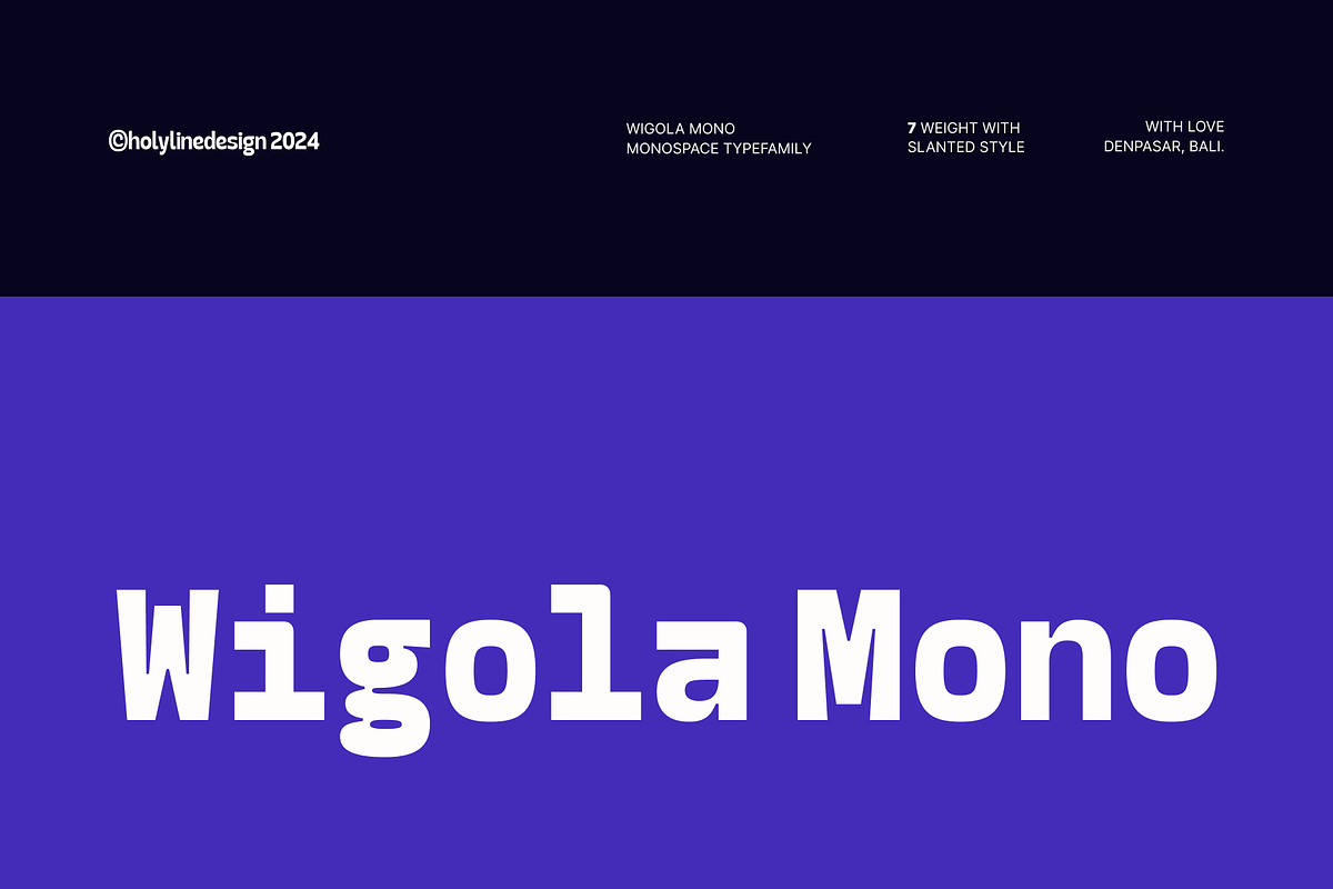 Wigola Mono - Monospace Family, a Sans Serif Font by Holyline Design (Photo 1 of 15)