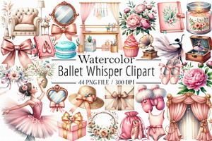 Watercolor Ballet Whisper Clipart, an Illustration by Libby Wishes