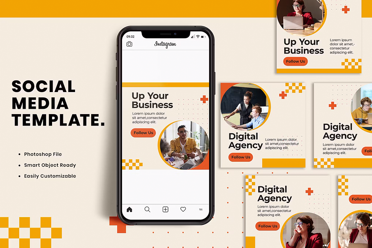 Digital Agency Social Media Template, a Social Media Template by Xtrahive (Photo 1 of 4)