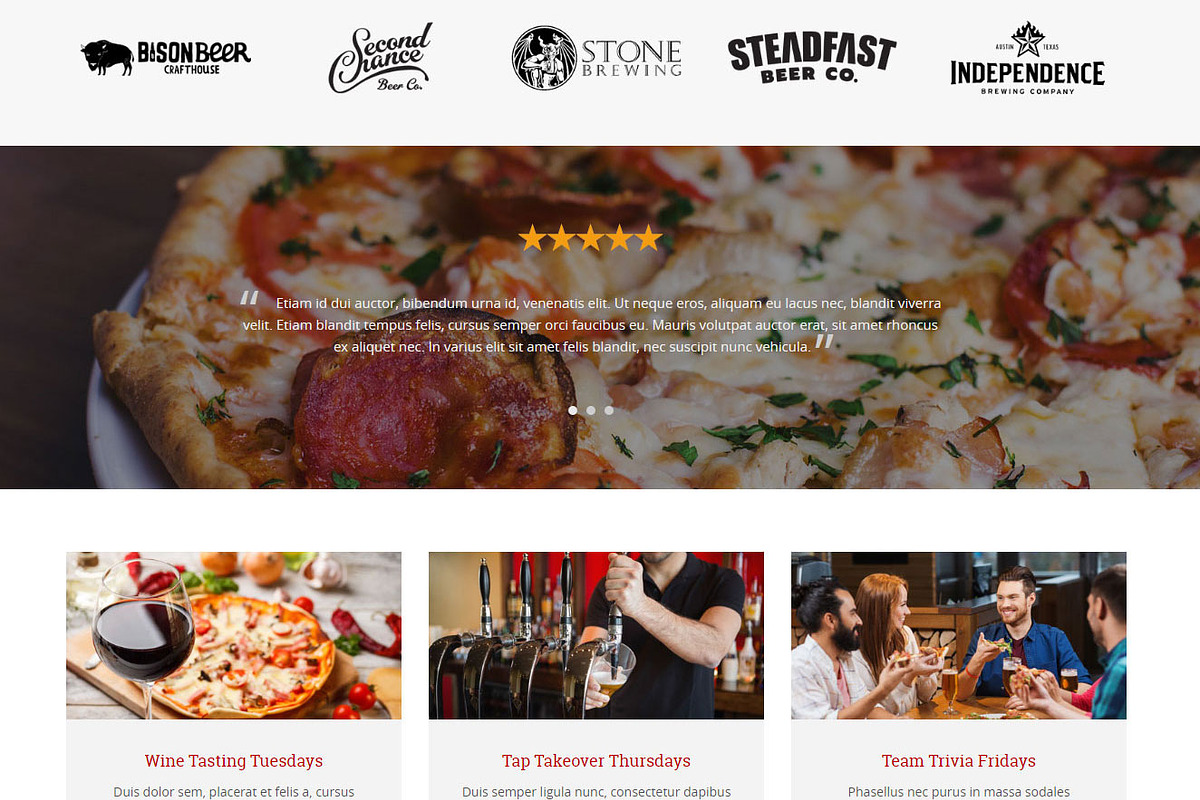 Pizza Restaurant Joomla 3 Theme, a Landing Page Template by webunderdog (Photo 5 of 6)