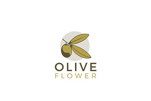 Olive Oil Flowers Logo Design, a Branding & Logo Template by AlvinStd