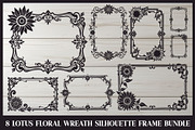 8 Lotus Floral Frame Bundle, an Illustration by Designs_River (Thumbnail 1 of 9)