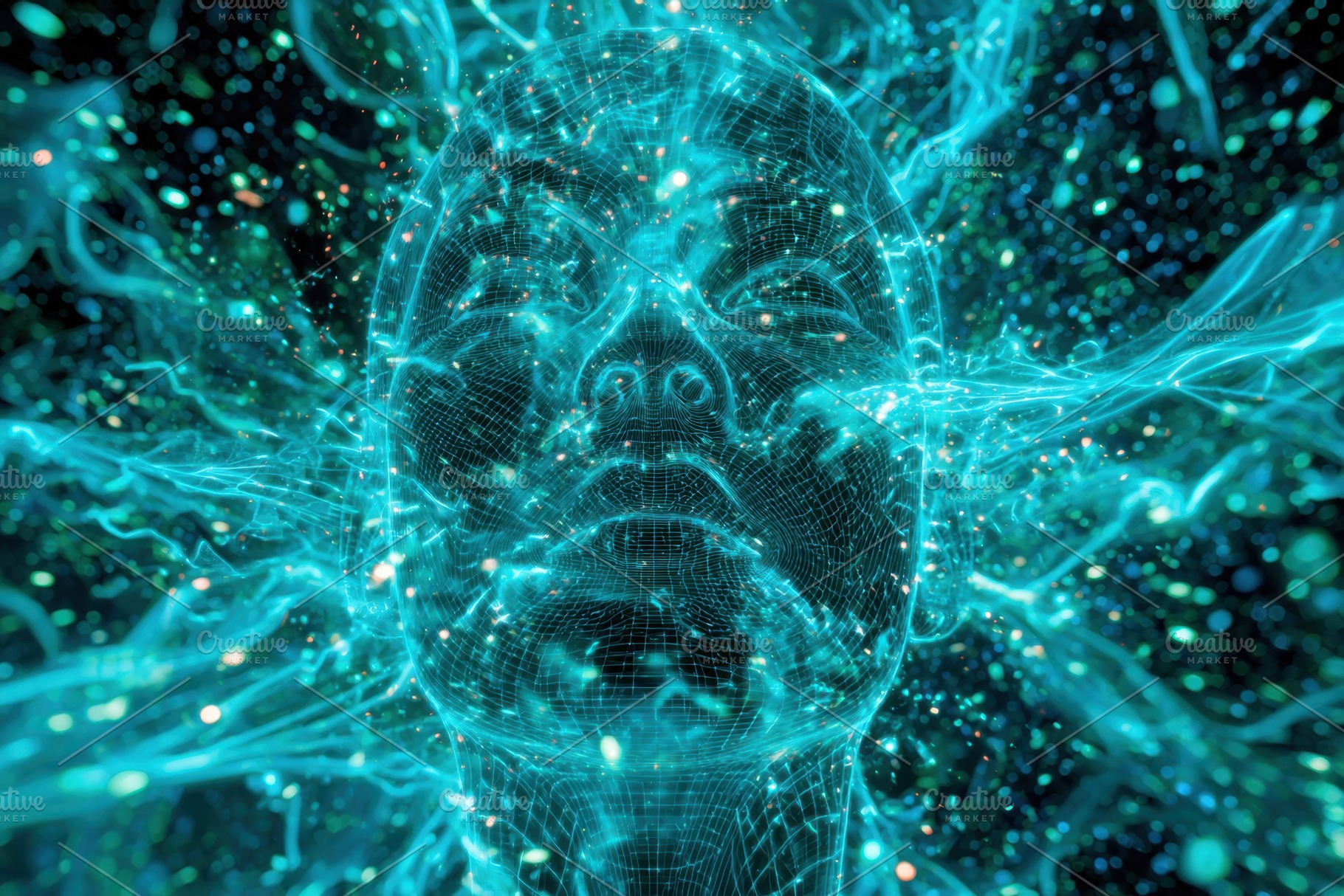 Futuristic digital representation of consciousness, an Abstract Photo by AlyaAnd