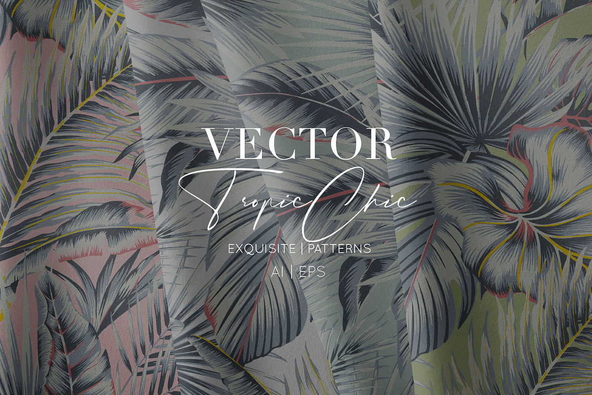 Vector Tropic Chic Pattern Set!, a Pattern Graphic by Pink Linen (Photo 5 of 9)