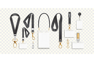 ID badge lanyards with clips, an Object Illustration by Yayasya