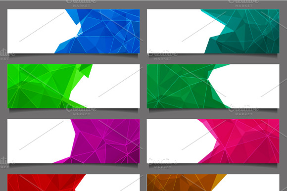 Set of abstract triangle banners preview 3