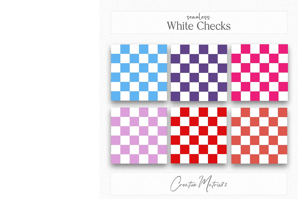 White Checkered Seamless Patterns, a Pattern Graphic by Creative Matrix82 (Photo 6 of 7)
