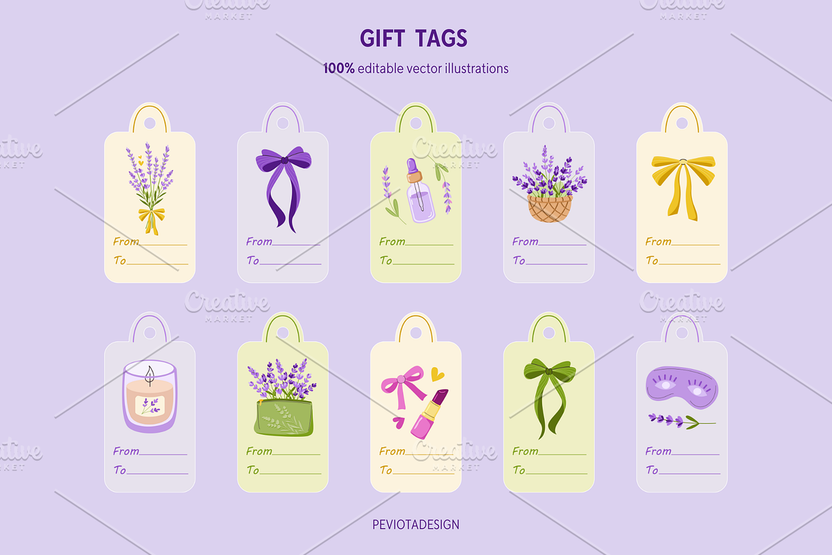 Lavender spa and beauty collection, a Healthcare Illustration by Peviotadesign (Photo 6 of 11)