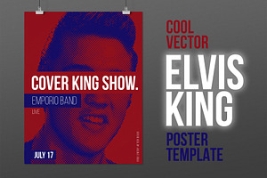 Elvis King Poster FB Cover! PSD AI