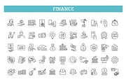 Finance Line Icons Set, an Outline Icon by Tettygreen (Thumbnail 1 of 3)