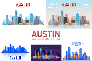 Austin Texas skyline illustration