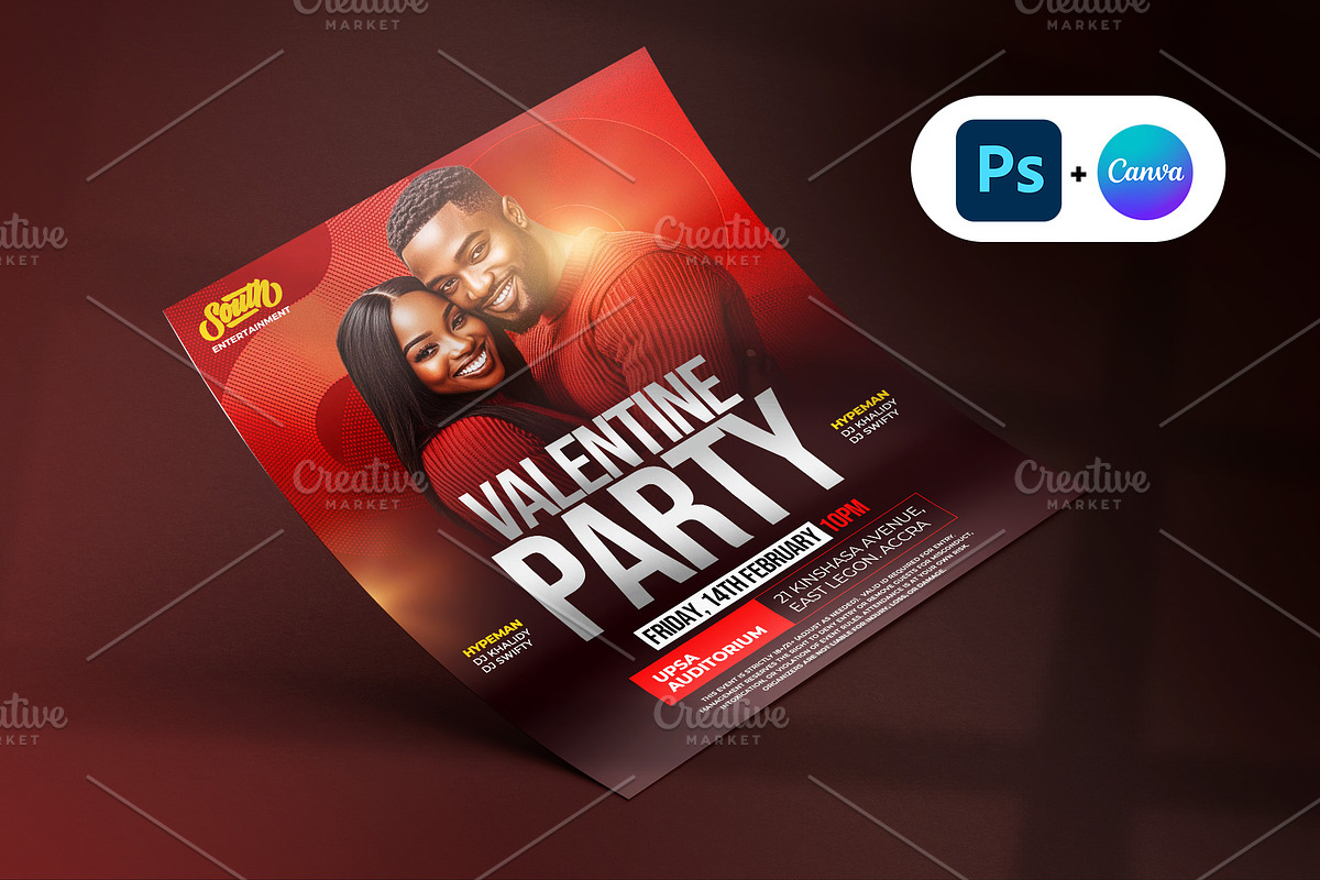 Red Digital Valentine's Day Flyer, a Social Media Template by Vintage Impressions (Photo 2 of 6)