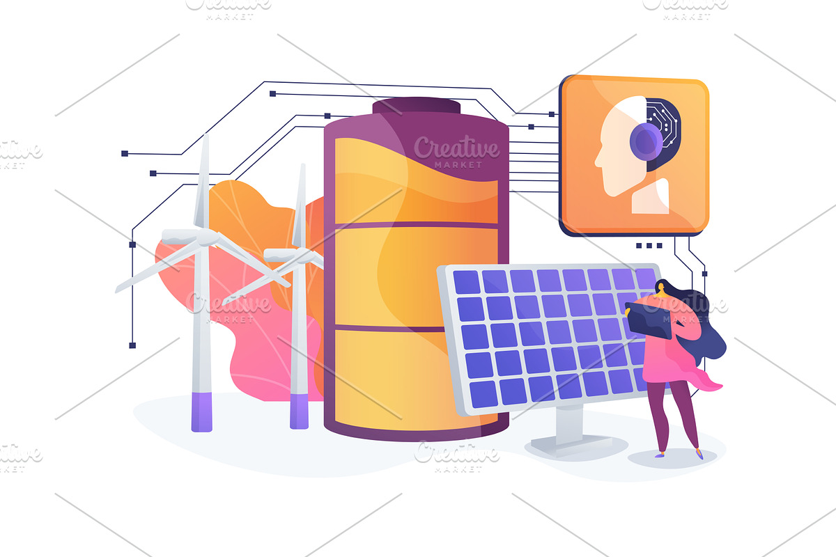 High-Efficiency Renewable Energy, a Technology Illustration by Visual Generation