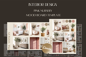Pink Nursery Mood board Template, a Templates & Theme by TespinDesign