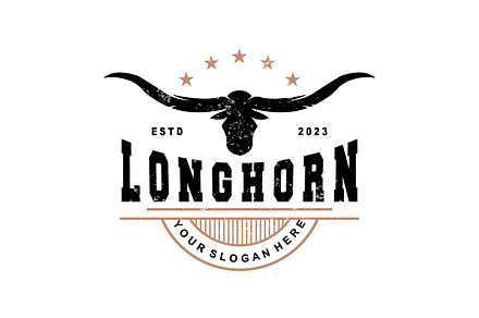 Longhorn Animal Logo Design Simple, a Branding & Logo Template by Maylianaw28