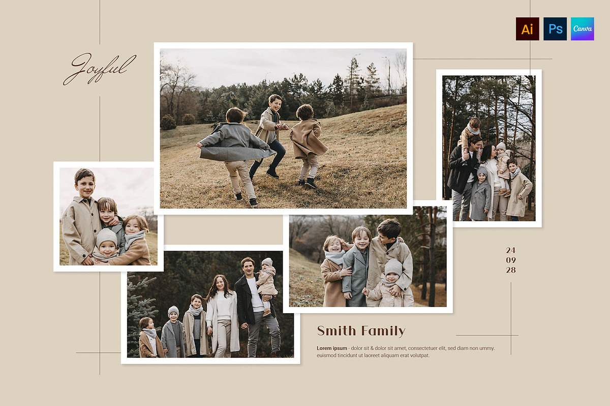 Rustic Photo Collage Card Layout, a Card Template by BrandPacks