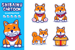Shiba Inu Cartoon Illustration Pack