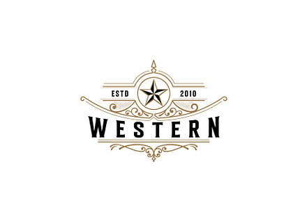 Vintage Western Label Logo Design