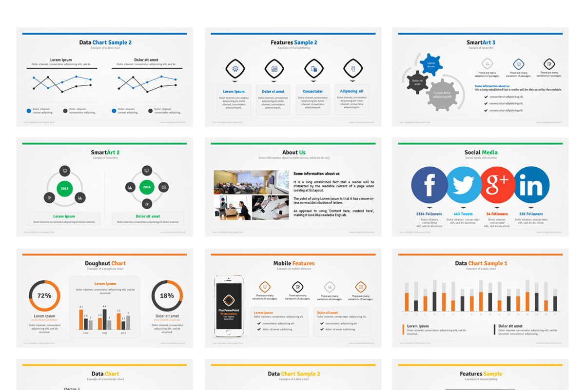 Flat PowerPoint Presentation, a Presentation Template by iDny (Photo 2 of 5)