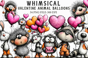 Whimsical Valentine Animal Balloons, an Illustration by Libby Wishes (Thumbnail 1 of 6)