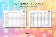 2027 Yearly at a Glance - Canva, a Templates & Theme by Adalin Shop (Thumbnail 3 of 12)