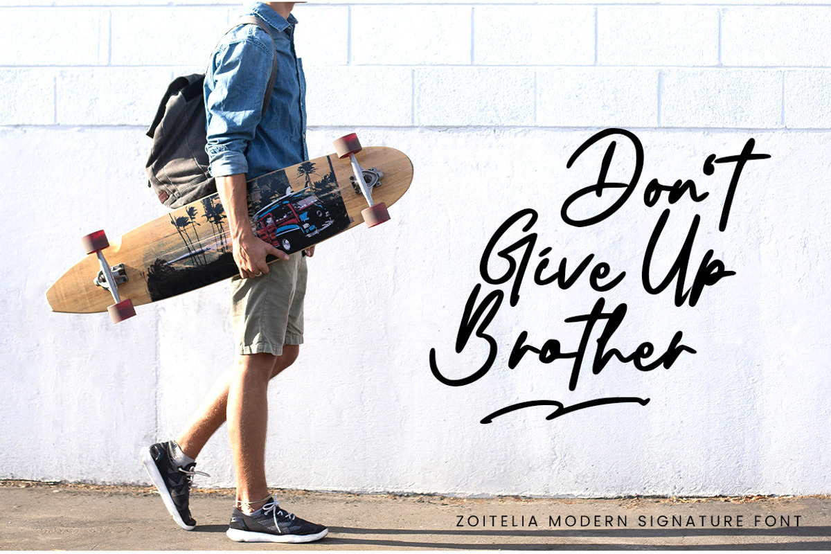Zoitelia - Modern Signature Font, a Script Font by Megatype (Photo 2 of 11)