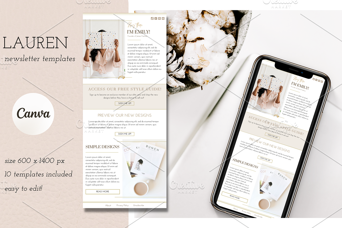 Lauren Newsletter Templates, a Marketing Template by The Edits Shop (Photo 4 of 8)