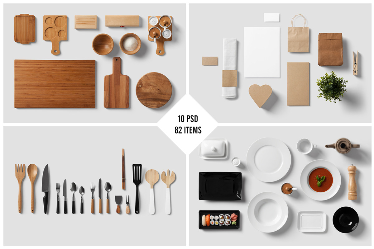 Restaurant / Food - Branding Mock-Up, a Product Mockup by forgraphic™ (Photo 2 of 4)