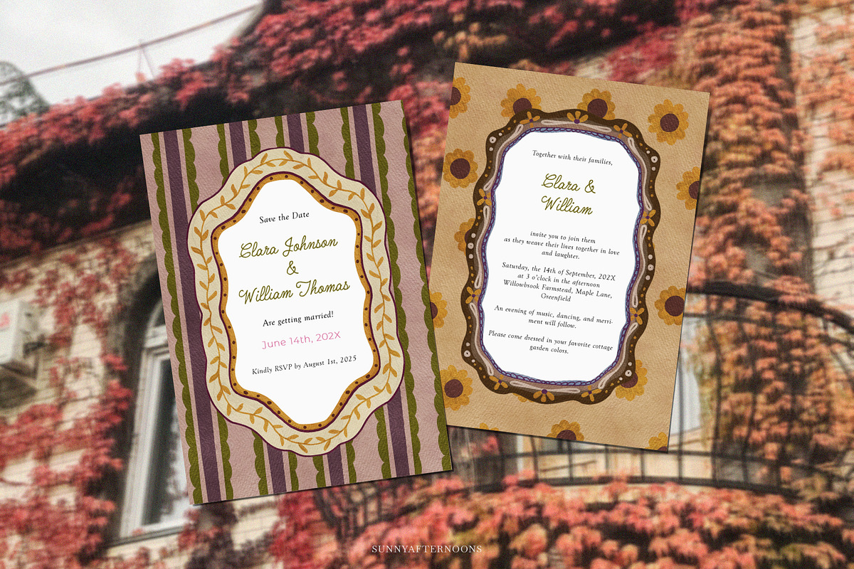 Autumn FOLK Frames & Backgrounds, a Decorative Illustration by SunnyAfternoons (Photo 4 of 13)