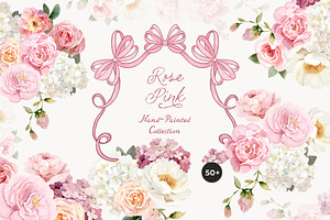 Rose Pink Watercolor Floral, a Decorative Illustration by Lana Elanor