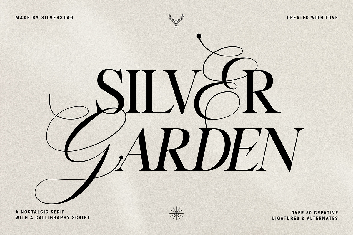 Silver Garden - Nostalgic Font Duo, a Serif Font by SilverStag Type Foundry (Photo 1 of 26)