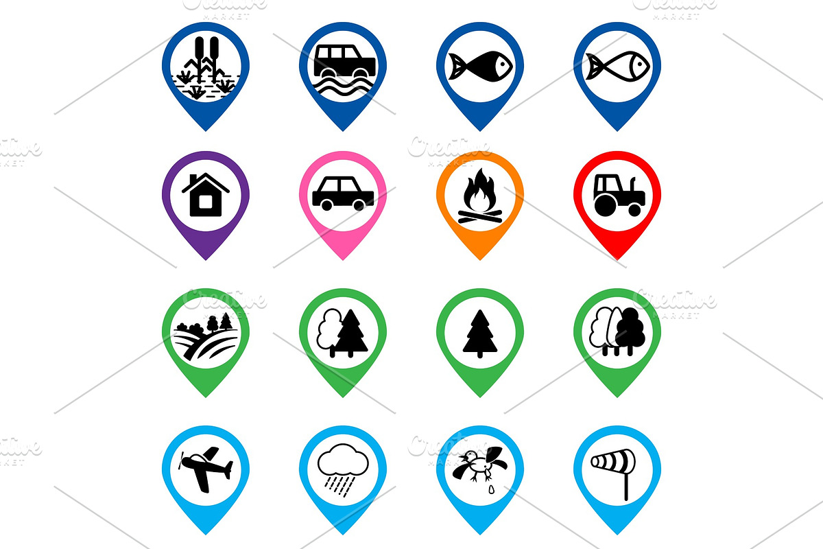 Offroad event and camping icons set, an Icon by Flying tambourine