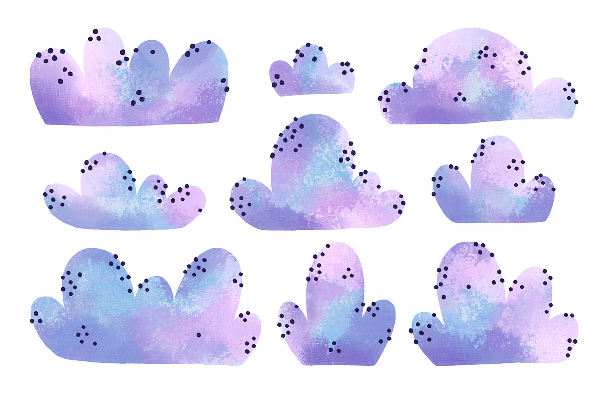 Cartoon Sky Clouds Illustration, a Seasonal Illustration by the_myro