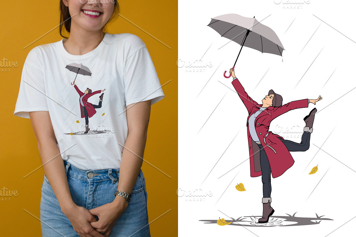 Girl Dancing in the Rain, a Person Illustration by Yurals Art (Photo 3 of 7)