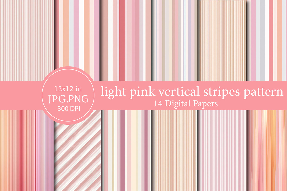 light pink vertical stripes pattern, an Illustration by Designworld (Photo 1 of 4)