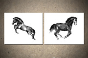 Horses Sumi-e Vol2, an Illustration by StabuLaRasa illustration (Thumbnail 2 of 9)