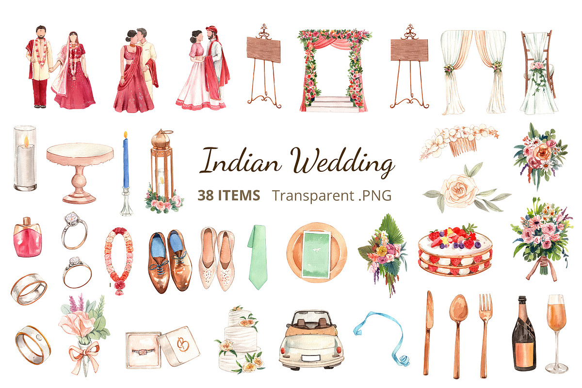 Indian Wedding Watercolor, a Person Illustration by CreativeValuation (Photo 2 of 13)