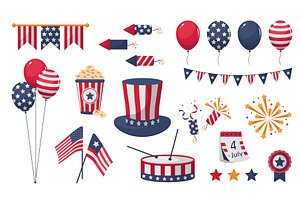 Independence Day Set, an Object Illustration by alexdndz