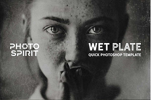 WET PLATE Photoshop Template PRO, a Plug-in Add-On by PhotoSpirit