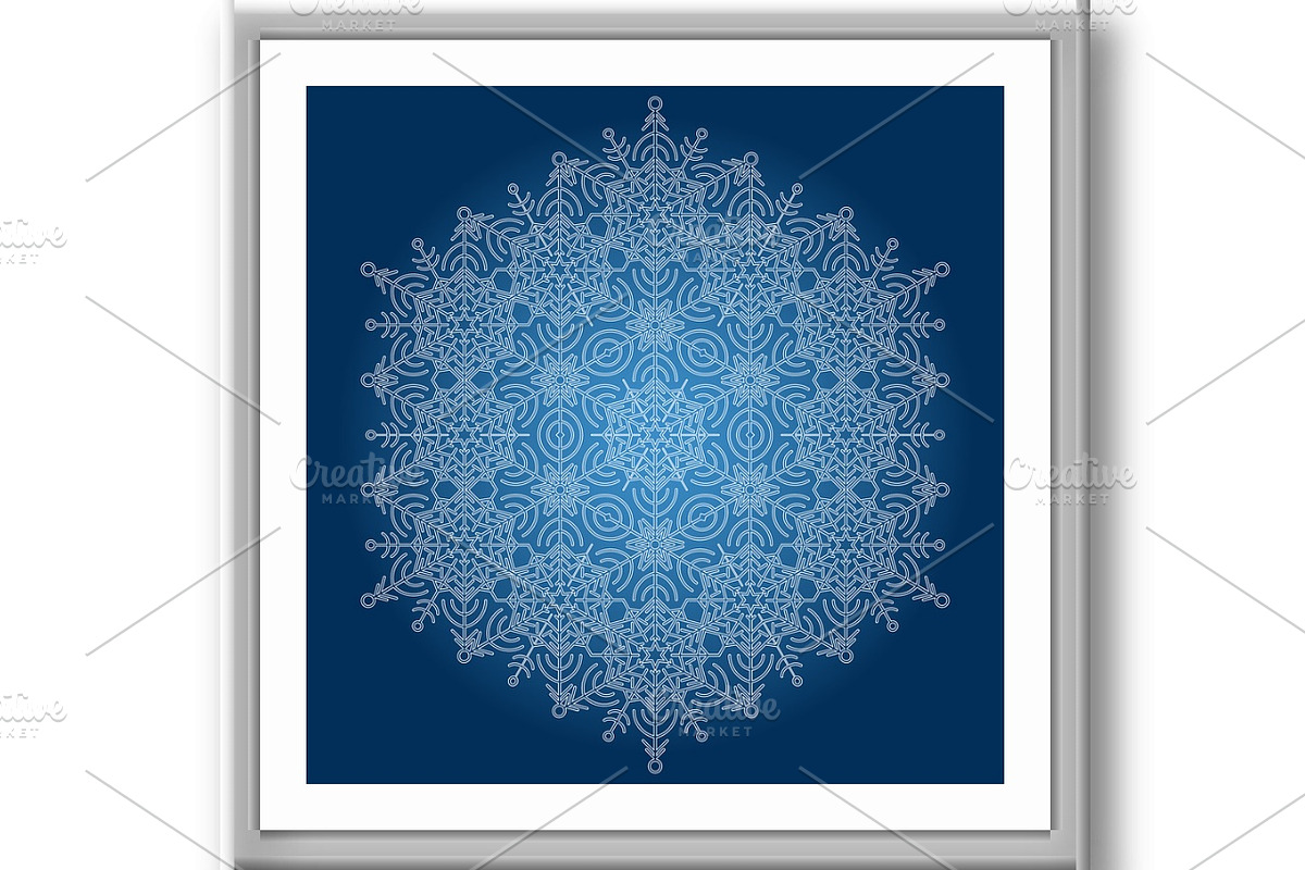 Round Vector Snowflake With Abstract, a Decorative Illustration by FineArtStudio (Photo 3 of 3)