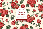 Classic Vintage Roses Pattern, a Pattern Graphic by Yello_illustration (Thumbnail 1 of 16)