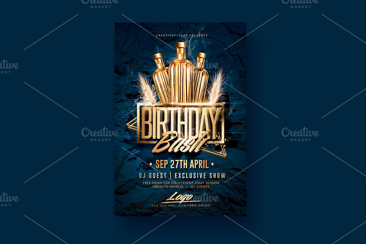 Birthday Party Flyers, a Flyer Template by Rome B Creation (Photo 6 of 6)