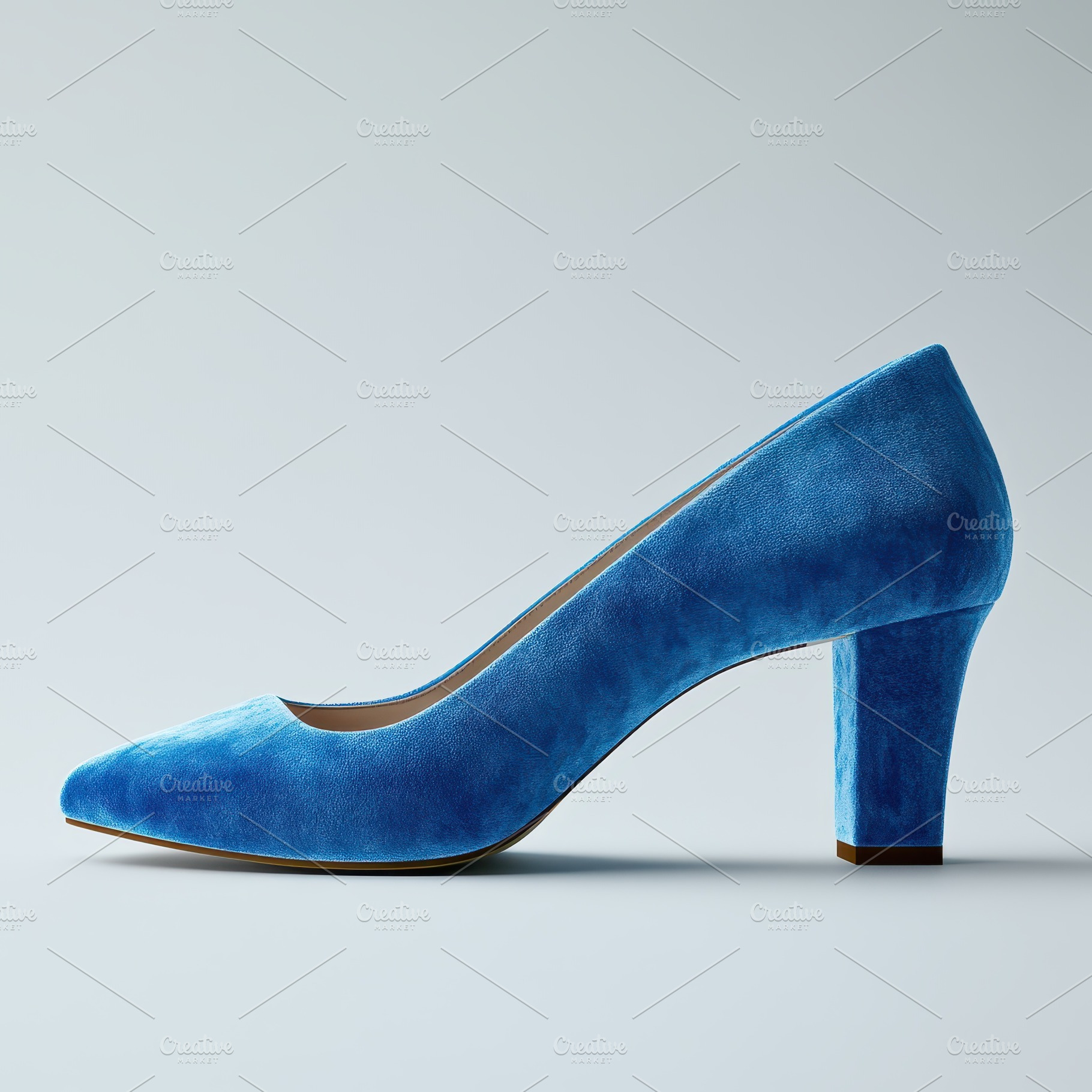 Blue Velvet High Heel Shoe Stylish F, a Beauty & Fashion Photo by Pixeness Studio