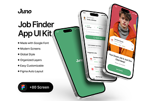 Juno Job Finder App UI Kit, an App Template by DjectStudio