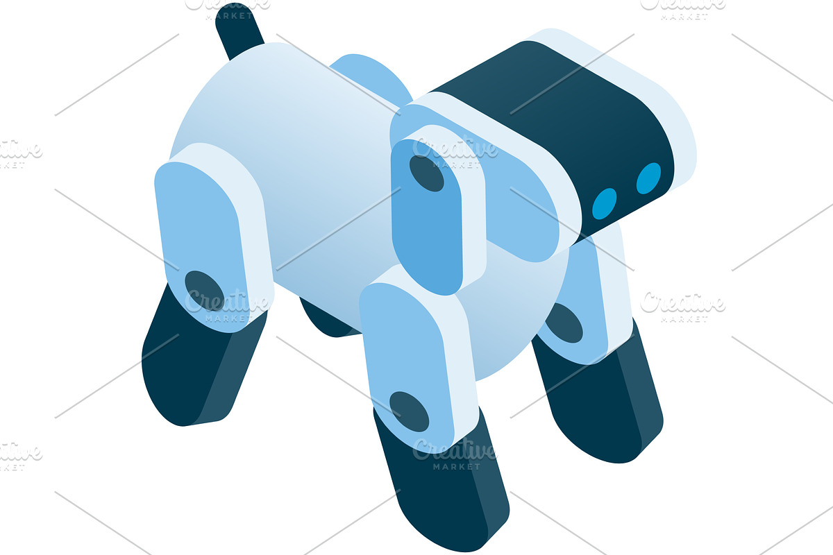 Cute robot dog icon artificial, an Animal Illustration by SiberianArt