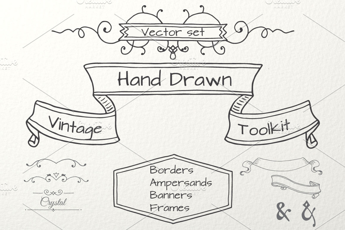 Hand Drawn Vintage Elements, an Object Graphic by Sunny Design (Photo 1 of 5)