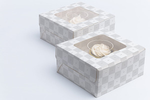 Four Cupcake Box Mockup 03