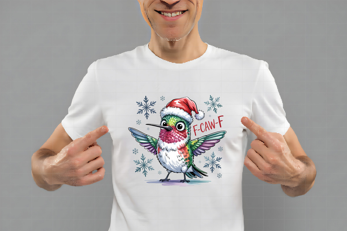 Funny Hummingbird F-Caw-F Christmas, an Illustration by Daily.Designs (Photo 2 of 5)